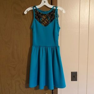 Formal dress with black netting detail